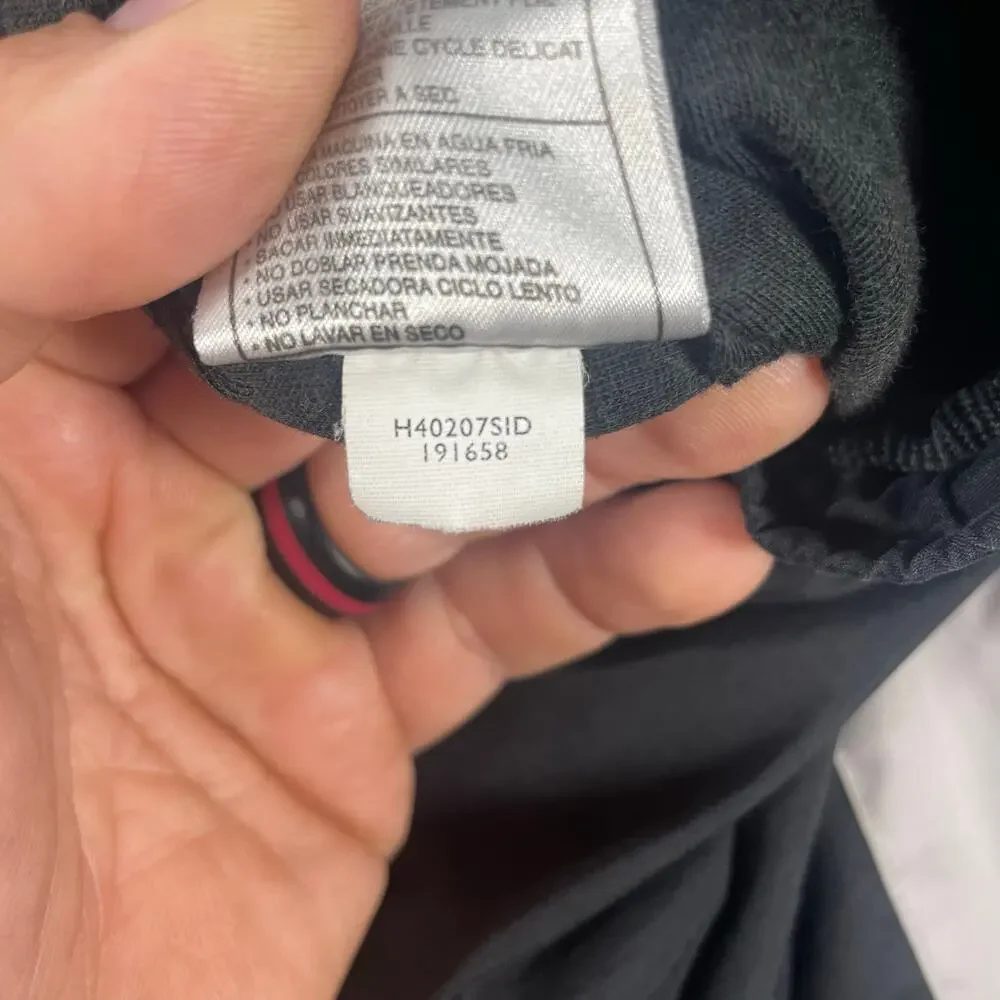 Nike Track Pants Men's Large Black/White Striped Zip Leg Lined Drawstring